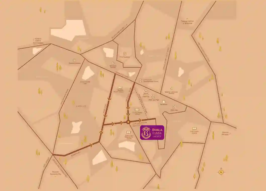 Birla Evara  location map